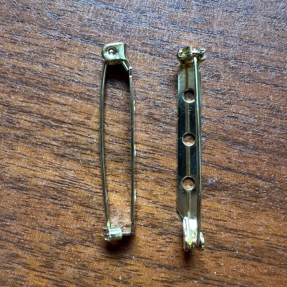 Pack of Bar Pins Brooch Clasp Pin Backs Gold and Barrette Backs Silver DIY Craft